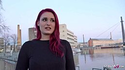 hey redhead student melina, wanna do a street casting for cash and get wild??