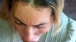 She gets mad when I blast his face with hot cumshot after deepthroat blowjob and sloppy kissing from latina girlfriend