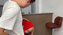 Stepbrother tests new camera by filming sex with stepsister in real amateur homemade.