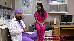 Misty Addams Spreads Asshole with Gloves and Buttplug in Close-Up Backstage Rectal Exam Scene