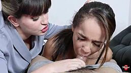 skinny latina wife deepthroats big cock until cumshot fills her mouth in liquid lunch scene