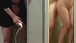 My wife hidden masturbates while I fuck scort in German Spanish swinger couple action