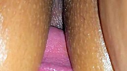 sexy latina wife close up with wet pussy lips and tight missionary creampie action