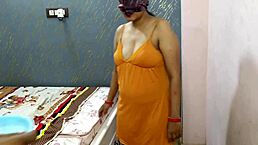 I can't believe this amazing Indian pregnant girl in hotel gets her shaved big tits pussy and ass licked in hot 3some.