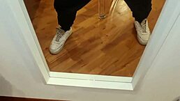 What a sexy perverse cumshot with moans, pissing, and leather jacket thrill!