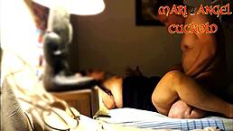 hey my lover is showing my cuckold how to fuck my big ass in doggy style anal moaning loud