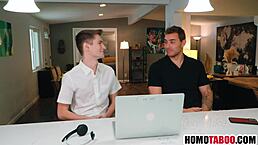 Gay step brothers in blowjob and rimjob action