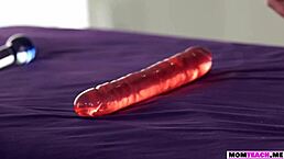 Milf stepmom watches her stepson finger her wet pussy deep, but can she resist joining to fuck his girl too?