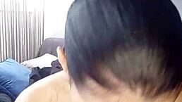 i-i'm that brunette with huge tits, sucking and masturbating with my dildo...