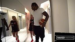 Retired black big dick hooper fucks sex starved milfs for a living. He bends over blonde housewife in gym quickie.