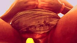 village girl uses vegetable to fuck her wet hairy pussy at ranch 😜