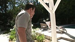 Veronica Rodriguez as Slutty Schoolgirl in Fishnets Fingers Milf's Asshole on Bed