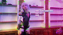 zne cosplay lucy from cyberpunk edgerunners with amberzinha in free scene