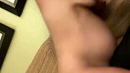 Homemade gloryhole setup leads to pregnant blonde blowjob and outdoor riding on balcony.