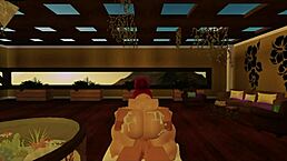This slut with big tits and ass gets fucked hard by monster cock in wild Roblox action scene.
