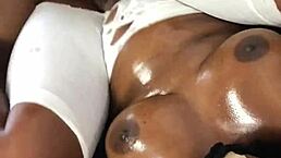 Homemade sex on sala day features black babe riding monster big black cock with passionate cowgirl moans.