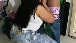 hey, this venezuelan girl touches me on the mall stairs, feeling her plump body and big black cock vibes