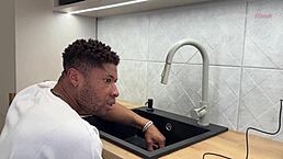 Slutty Wife Takes Huge Black Plumber Cock In Interracial Kitchen Fuck