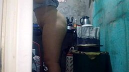 I'm so horny I masturbate my tight pussy in the kitchen while everyone's working 😈🔥