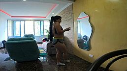 I love when my submissive latin stepsister dances slutty and teases me alone at home.