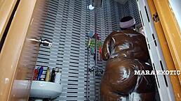 Shower time with fat onion booty milf