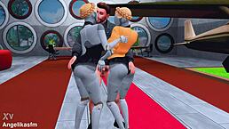 two cute horny twins set up hardcore interracial sex and femdom with young 18+ soldier