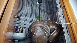 Big Booty Black Beauty Gets Creampie In Steamy Shower Sex. Ebony Wife Swallows Cum After Wet Doggystyle Pounding.