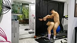 oh man, my trainer's hand over my mouth to muffle moans during that intense gym anal session with squirting and creampie