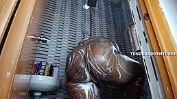 Big Booty Black Beauty Gets Creampie In Steamy Shower Sex. Ebony Wife Swallows Cum After Wet Doggystyle Pounding.