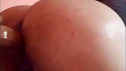 fucking my tight hole with big ass riding dildo until squirting in homemade solo