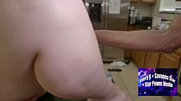 kitchen counter turns into interracial feast with vicki's curvy body and big black cock action