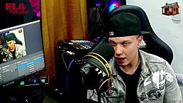 Podcast Host Gih Spanic Positions Curvy Redhead on Table to Reveal Her Tight Pink Asshole