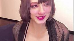 This cute Japanese ladyboy in cat ears masturbates live on stream 😻🍆