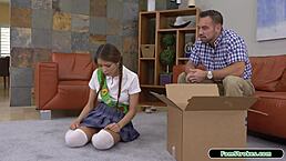 Asian teen 18+ scout gets her shaved pussy and ass licked by stepdad before deepthroat blowjob.