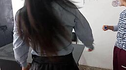 Secretary turns out to be a puta seducing in office for desk sex and standing slow fuck with homemade Latina milf vibe