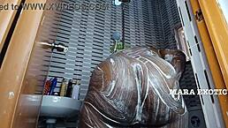 Shower time with fat onion booty milf