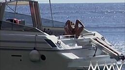 Oh gosh, these naughty babes are fucking outdoors so wildly, it's like totally retro and hot!