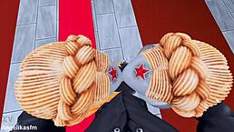 two cute horny twins set up hardcore interracial sex and femdom with young 18+ soldier