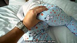 step sister fantasizes about step brother's cock leading to orgasmic creampie in bedroom