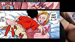 Watching android 18 hentai while fucking my stepmom