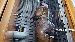 Shower time with fat onion booty milf