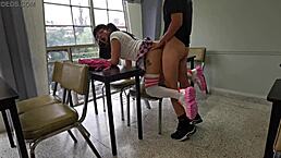 i-i fucked this exhibitionist mexican shemale prostitute in her miniskirt and pigtails