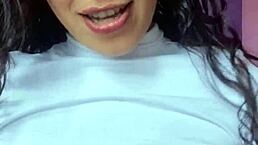 i mean this hot brazilian brunette with natural tits is beggin you to cum for her espuletinha