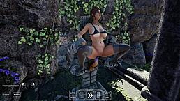 this huge statue cock fucks lara crofts virgin hole 3d animation hentai game with teen banging and creampie 😈