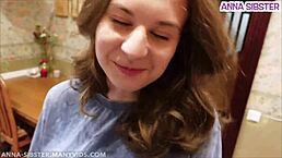 Angry european roommate jumps on my dick in kitchen pov