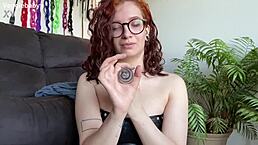 i'm a redhead domme teaching you to jerk off with vibrator and buttplug in chastity cage