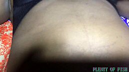 Black ebony babe with big pussy clit enjoys intense session with BBC in close-up action