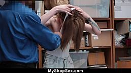 Teen Burglar Caught Stealing And Blackmailed Into Riding Cop's Cock In Office!