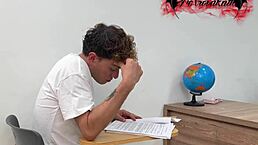 casually narrating, the naughty skinny schoolgirl teen fucks her classmate doggystyle with deepthroat blowjob and creampie finish