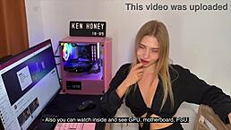 Hey, watch this cute blonde teen tease you with her thong and panties on camera! 😏